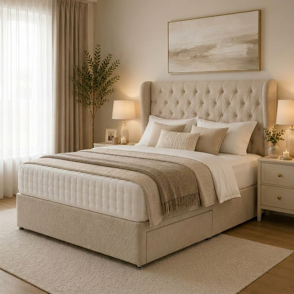 Jasmine Winged Drawer Bed